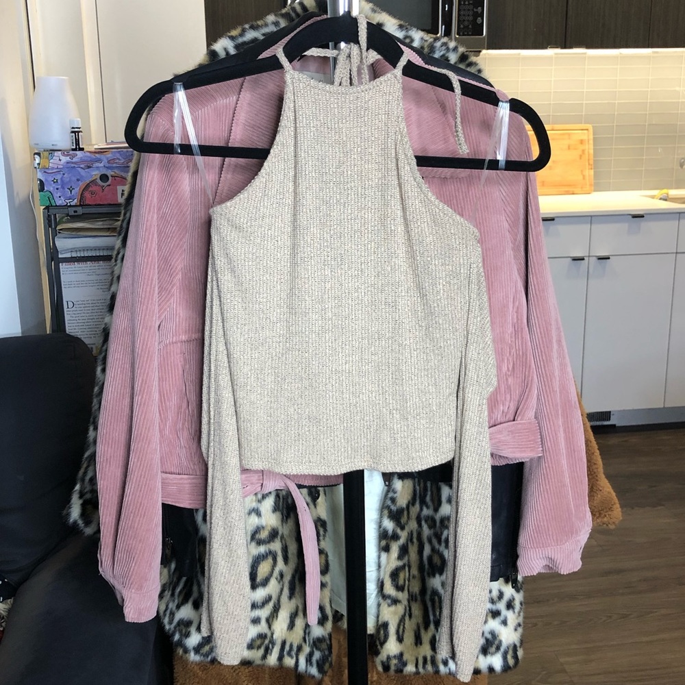 50% off through Friday! FN crime knit haulter Crop
